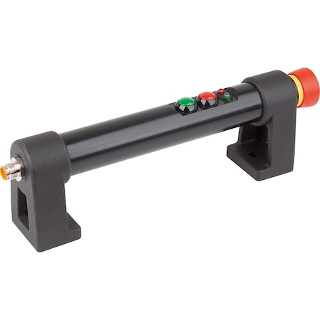 Kipp Tubular Handle W. Elec. Switch, 2 Push Buttons, Form:B W E-Stop, L=230, A=180, D=8, 5, Pvc Blk,  K1530.1180